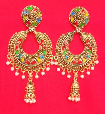 RozMili Oxidized Gold Plated Alloy metal Latest Designer Dangle drop  for Women & Girls 3