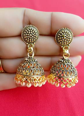 RozMili Oxidized Gold Plated Alloy metal Latest Designer Jhumki for Women & Girls 1