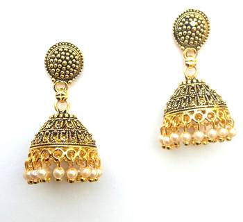 RozMili Oxidized Gold Plated Alloy metal Latest Designer Jhumki for Women & Girls 2