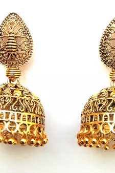 RozMili Oxidized Gold Plated Alloy metal latest Jhumki Earrings for women & girls
