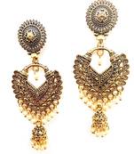 RozMili Oxidized Gold plated Afghani design Alloy metal Drop earrings for Women & Girls