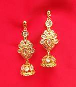 RozMili  Brass High precious quality kundan American diamond latest Bollywood Designer Drop earrings