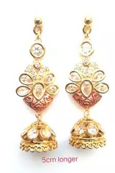 RozMili  Brass High precious quality kundan American diamond latest Bollywood Designer Drop earrings