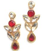 RozMili Brass Gold Plated American Diamond stone Latest Designer Earrings