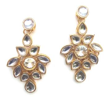 RozMili latest Designer kundan Drop part wear earrings 1