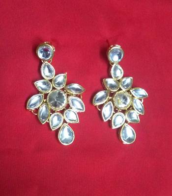RozMili latest Designer kundan Drop part wear earrings 3