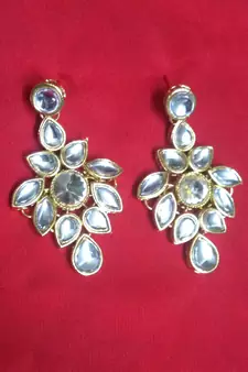 RozMili latest Designer kundan Drop part wear earrings