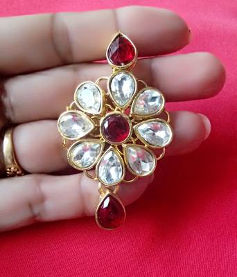 RozMili Brass Gold Plated American Diamond stone Latest Designer Earrings 3
