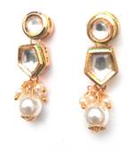 RozMili High precious Quality kundan Brass metal back with Meena kari Drop Earrings for women and Girls