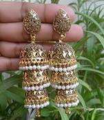 RozMili Oxidized Gold Plated alloy metal Dangler jhumki earrings for women & girls