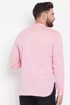 Pink plain pure cotton men-kurtas