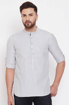 White plain pure cotton men-kurtas