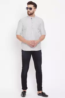 White plain pure cotton men-kurtas
