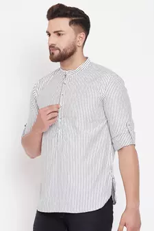 White plain pure cotton men-kurtas