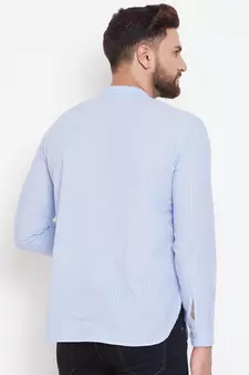 Blue plain pure cotton men-kurtas