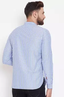 Blue plain pure cotton men-kurtas