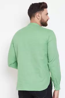 Green plain pure cotton men-kurtas