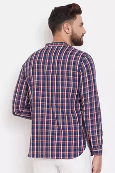 Blue plain pure cotton men-kurtas