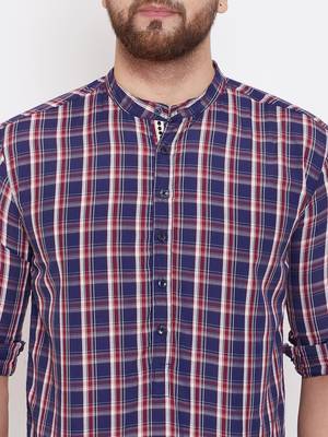 Blue plain pure cotton men-kurtas 5