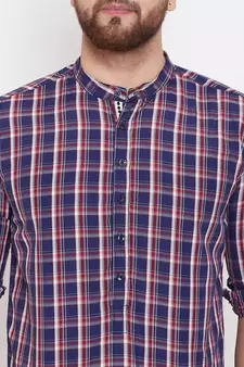 Blue plain pure cotton men-kurtas