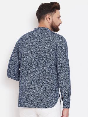Blue plain pure cotton men-kurtas 3