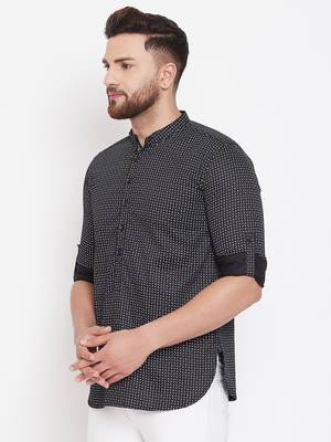 Black plain pure cotton men-kurtas 4