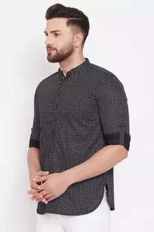 Black plain pure cotton men-kurtas