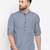 Blue plain pure cotton men-kurtas