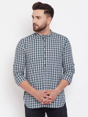 Multicolor plain pure cotton men-kurtas 1