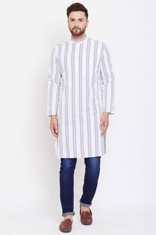 White plain pure cotton men-kurtas