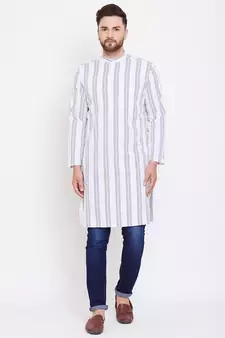 White plain pure cotton men-kurtas