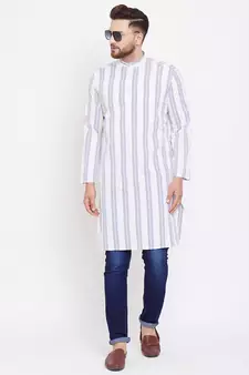 White plain pure cotton men-kurtas