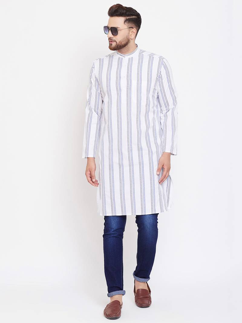 White plain pure cotton men-kurtas