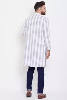 White plain pure cotton men-kurtas