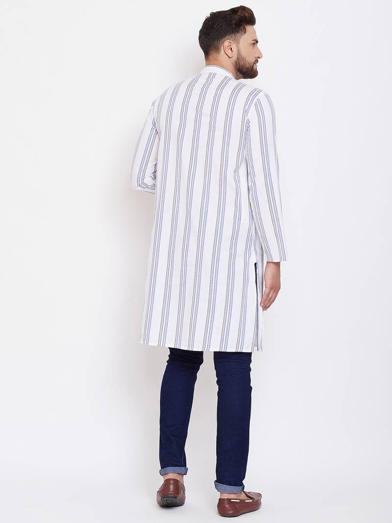 White plain pure cotton men-kurtas