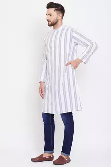 White plain pure cotton men-kurtas