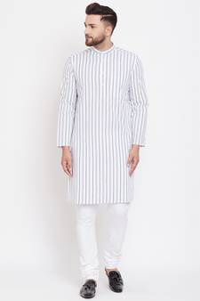 White plain pure cotton men-kurtas