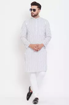 White plain pure cotton men-kurtas