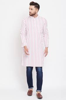 White plain pure cotton men-kurtas