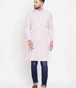 White plain pure cotton men-kurtas