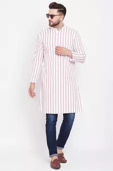 White plain pure cotton men-kurtas
