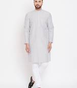 White plain pure cotton men-kurtas