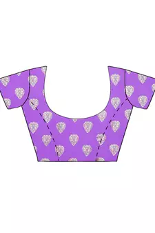 Purple printed faux georgette saree with blouse