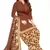 Brown printed crepe salwar