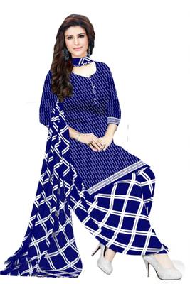 Blue printed crepe salwar 1