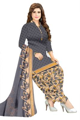 Grey printed crepe salwar 1