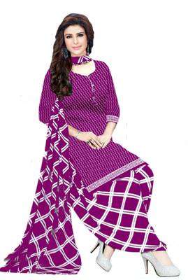 Purple printed crepe salwar 1