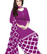 Purple printed crepe salwar
