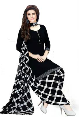 Black printed crepe salwar 1