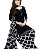 Black printed crepe salwar